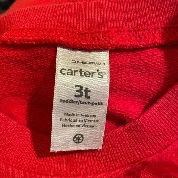 Carter's Girls 3T Red Holiday Dress Sparkly Tulle Mesh Skirt Long Sleeves - Picture 8 of 11